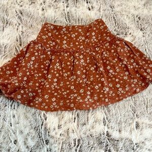 URBAN Romantics Floral Skater Skirt in Rust color